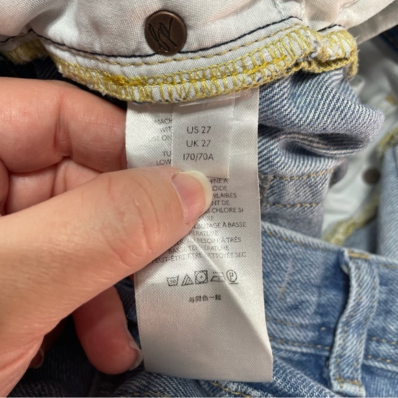 Free People We The Free Mid Rise Straight Leg Distressed Maggie Cropped Jeans 27 - Picture 10 of 13